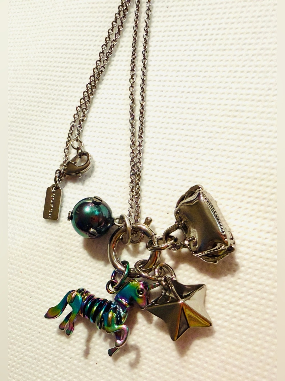 Coach Iridescent Rainbow Unicorn Charm Necklace